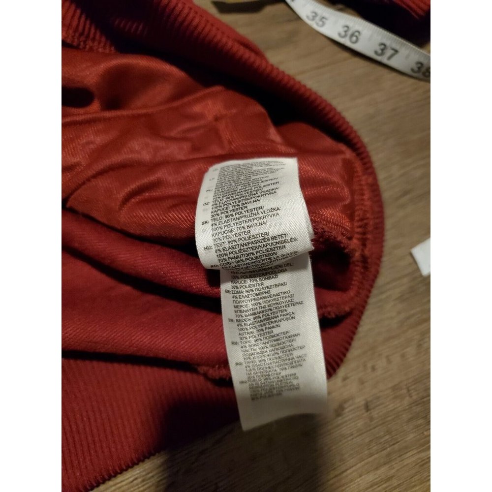 Adidas Maroon Big Badge Of Sport Textured 3 Stripe Pullover Hoodie Men's No sz.L - Picture 6 of 6